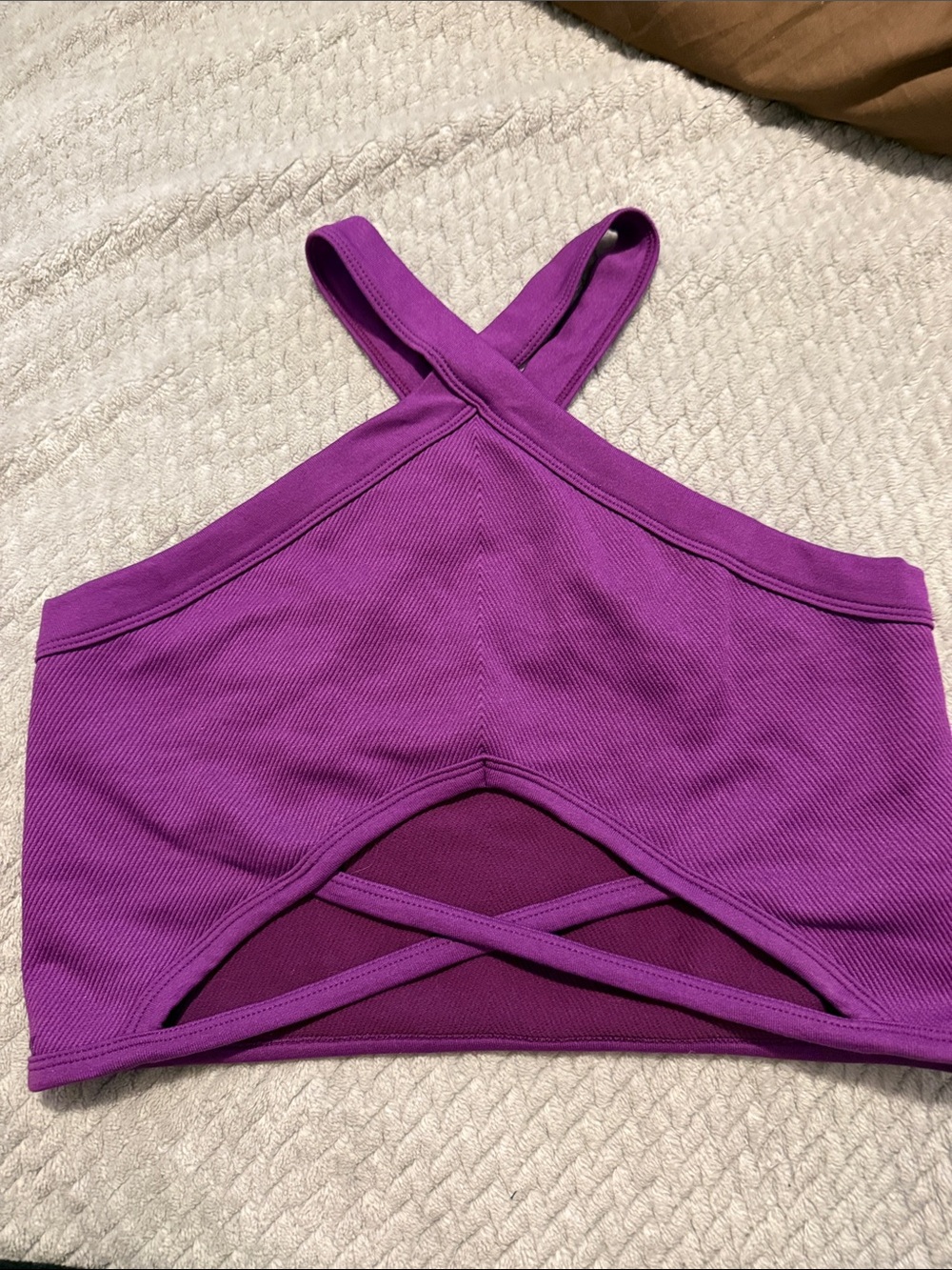 Garage Purple Ribbed Cropped Tank
